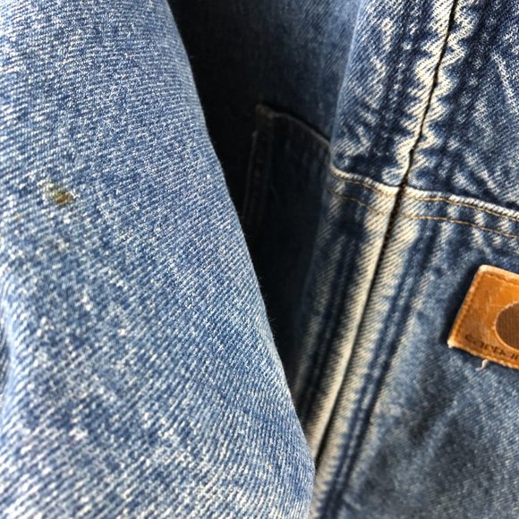 Carhartt Blanket Flannel Lined Hooded Mens Denim Jean Jacket A$AP Asap Rocky - Picture 7 of 16